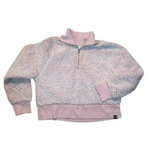 Pink Victoria's Secret Fleece Sweater half zip pullover Size Large 2000s 90s